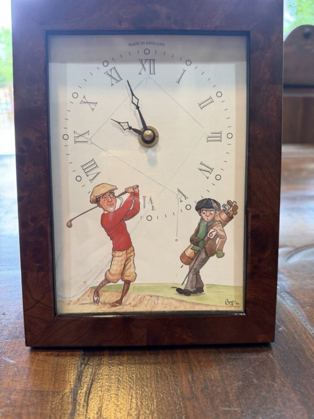 Vintage Bryn Parry Studios Desk/Mantle Clock "Time For Work"-Works/England